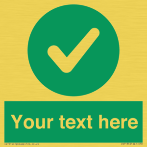 Custom green background, green circle with tick